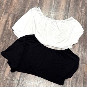 SHEIN Off Shoulder Cropped Tee Bundle | Black & White | NWOT